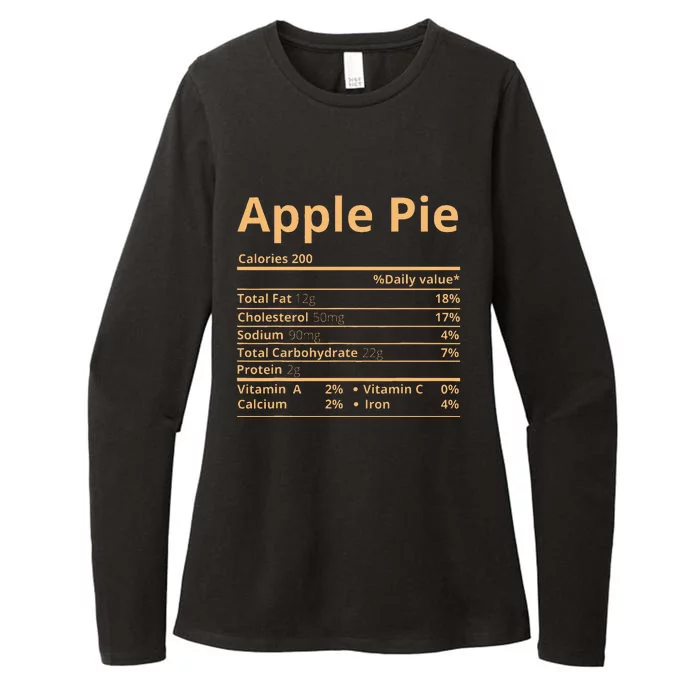 Apple Pie Nutrition Facts Funny Thanksgiving Christmas Womens CVC Long Sleeve Shirt