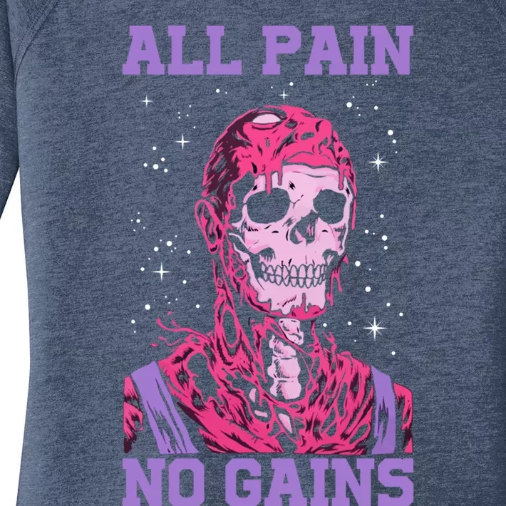 All Pain No Gains Gift Women's Perfect Tri Tunic Long Sleeve Shirt