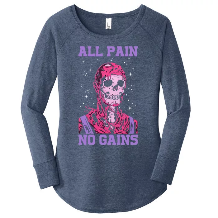 All Pain No Gains Gift Women's Perfect Tri Tunic Long Sleeve Shirt