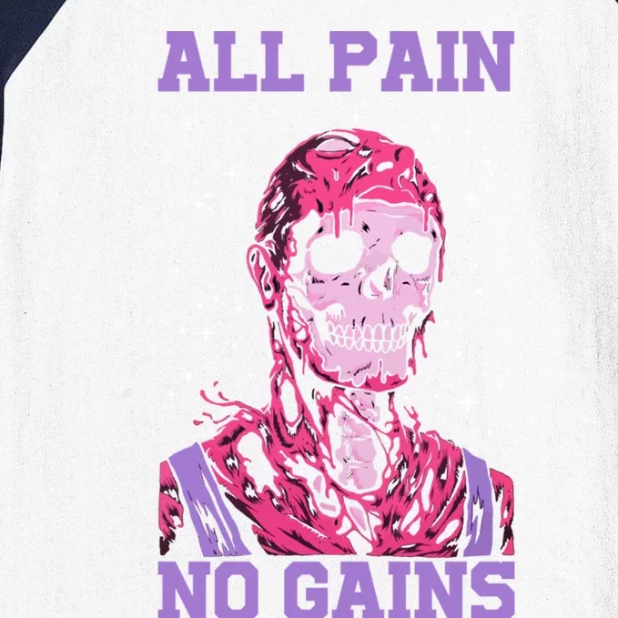 All Pain No Gains Gift Baseball Sleeve Shirt