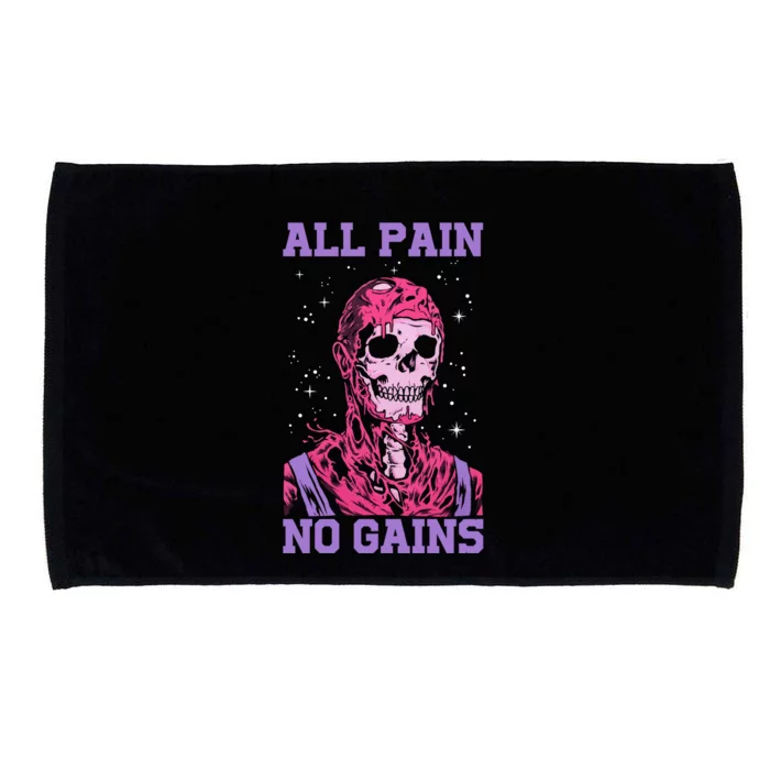 All Pain No Gains Funny Gift Microfiber Hand Towel