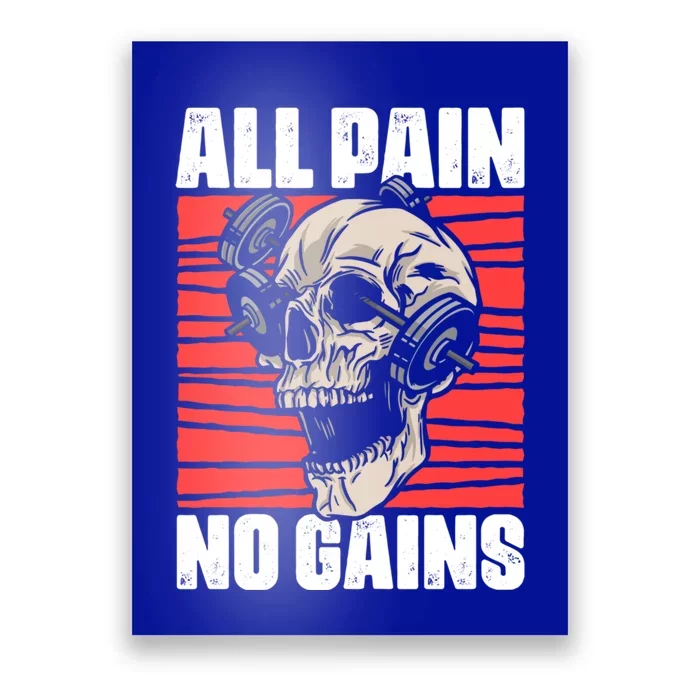 All Pain No Gains Fitness Gym Slogans For Bodybuilders Gift Poster