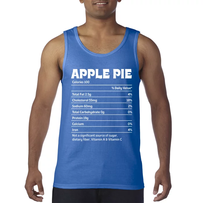 Apple Pie Nutrition Facts Funny Thanksgiving Humor Gift Tank Top