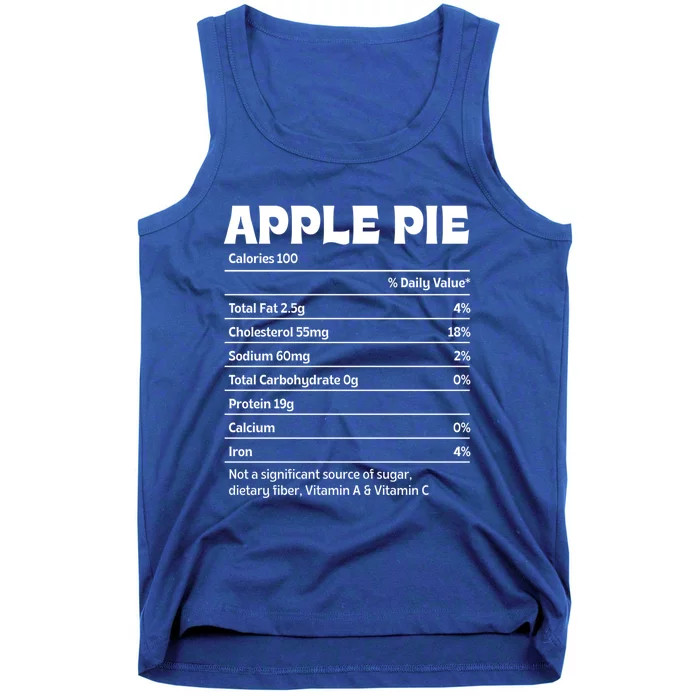 Apple Pie Nutrition Facts Funny Thanksgiving Humor Gift Tank Top