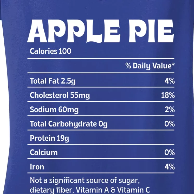 Apple Pie Nutrition Facts Funny Thanksgiving Humor Gift Women's V-Neck T-Shirt