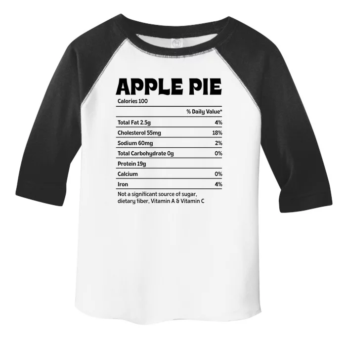 Apple Pie Nutrition Facts Funny Thanksgiving Humor Gift Toddler Fine Jersey T-Shirt