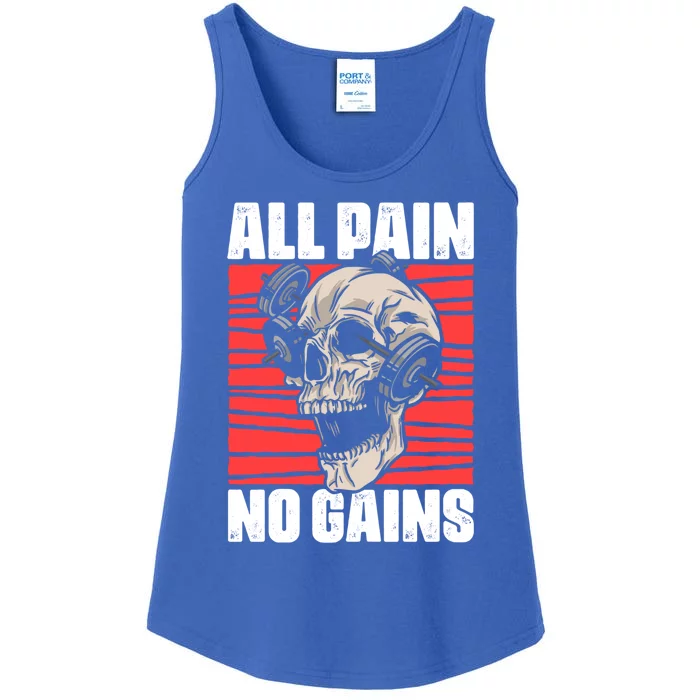 All Pain No Gains Fitness Gym Slogans For Bodybuilders Cute Gift Ladies Essential Tank