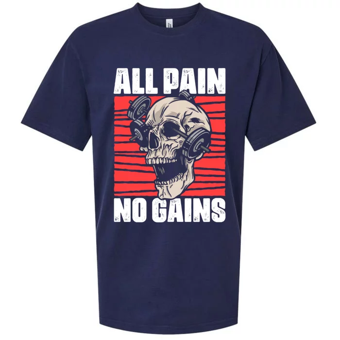 All Pain No Gains Fitness Gym Slogans For Bodybuilders Cute Gift Sueded Cloud Jersey T-Shirt