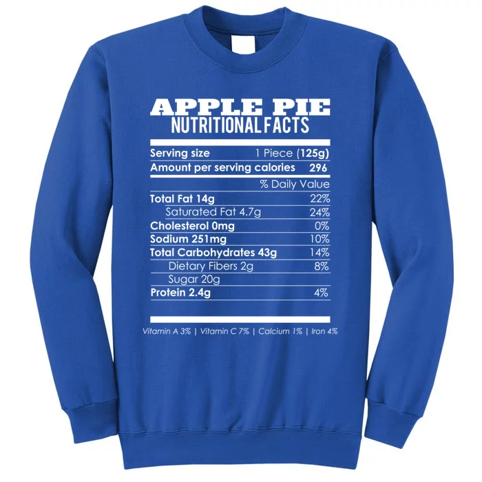 Apple Pie Nutritional Facts Funny Red Apple Day Gift Sweatshirt