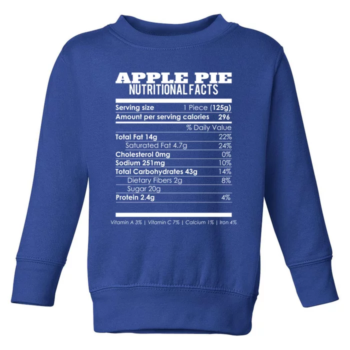 Apple Pie Nutritional Facts Funny Red Apple Day Gift Toddler Sweatshirt