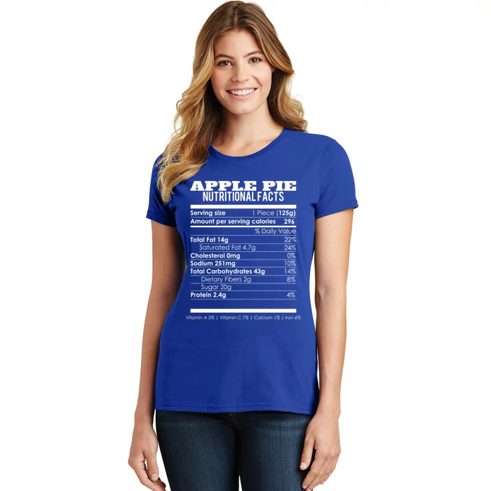 Apple Pie Nutritional Facts Funny Red Apple Day Gift Women's T-Shirt