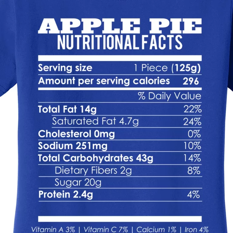 Apple Pie Nutritional Facts Funny Red Apple Day Gift Women's T-Shirt