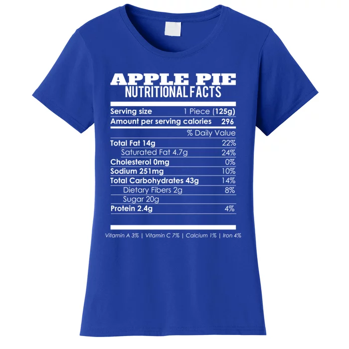 Apple Pie Nutritional Facts Funny Red Apple Day Gift Women's T-Shirt