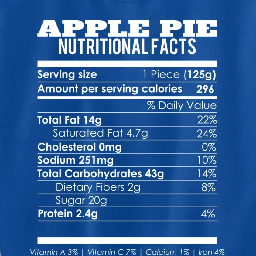 Apple Pie Nutritional Facts Funny Red Apple Day Gift Kids Sweatshirt