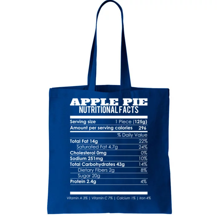 Apple Pie Nutritional Facts Funny Red Apple Day Gift Meaningful Gift Tote Bag