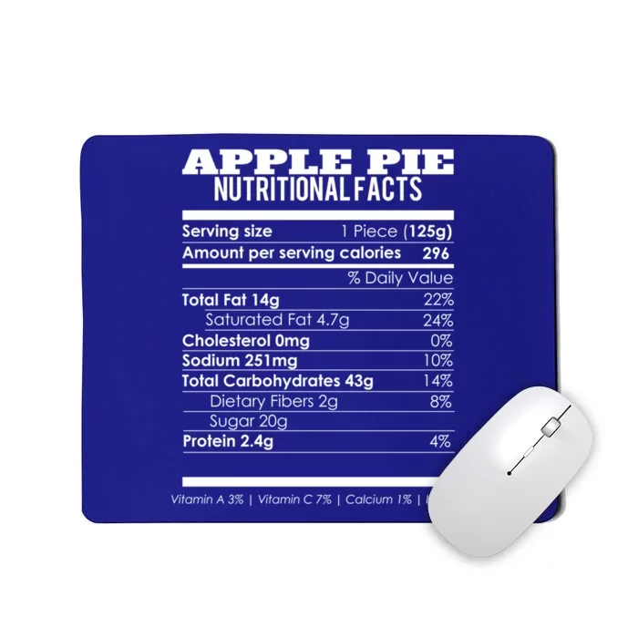 Apple Pie Nutritional Facts Funny Red Apple Day Gift Meaningful Gift Mousepad