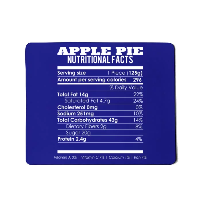 Apple Pie Nutritional Facts Funny Red Apple Day Gift Meaningful Gift Mousepad