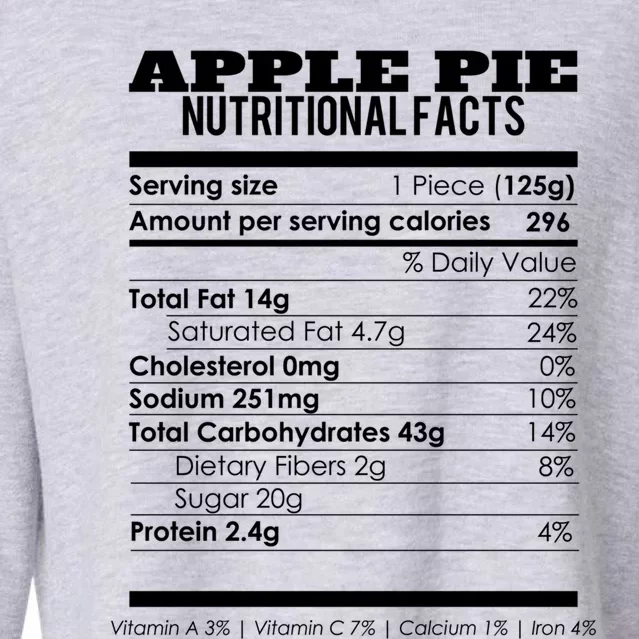 Apple Pie Nutritional Facts Funny Red Apple Day Gift Meaningful Gift Cropped Pullover Crew