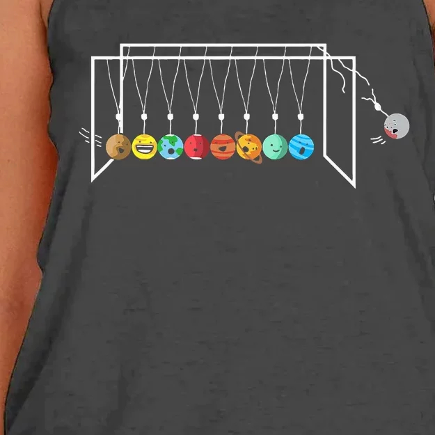 Astrophysicist Planets Newton´S Cradle Women's Knotted Racerback Tank