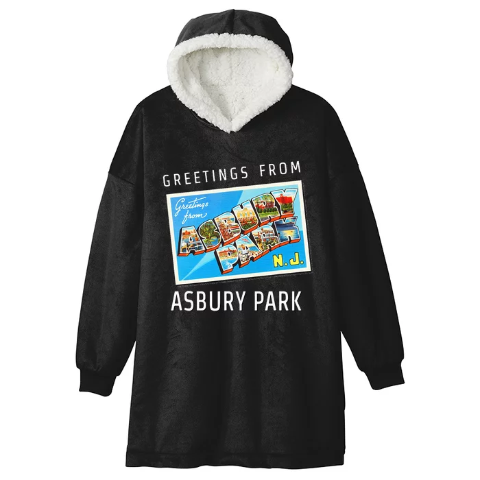 Asbury Park New Jersey Nj Travel Souvenir Gift Postcard Hooded Wearable Blanket