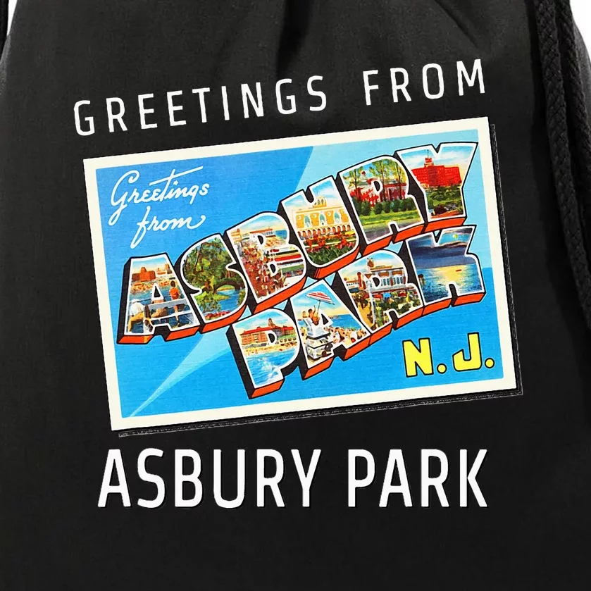 Asbury Park New Jersey Nj Travel Souvenir Gift Postcard Drawstring Bag