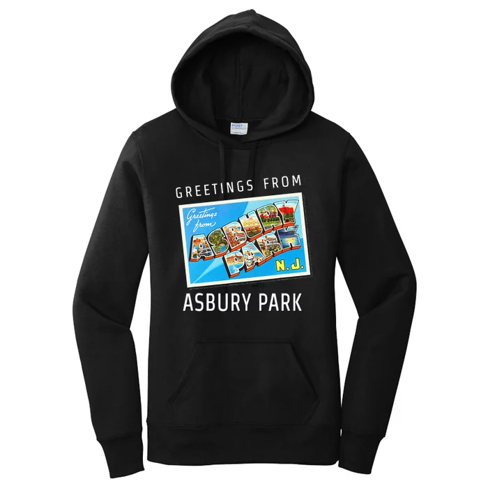 Asbury Park New Jersey Nj Travel Souvenir Gift Postcard Women's Pullover Hoodie