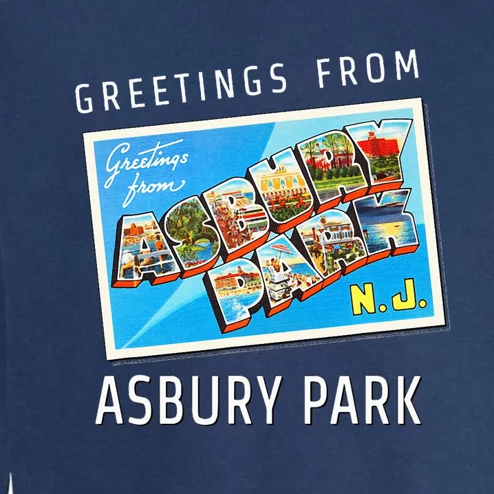 Asbury Park New Jersey Nj Travel Souvenir Gift Postcard Garment-Dyed Sweatshirt