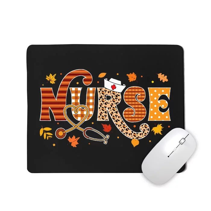 Autumn Pumpkin Nurse Life Retro Fall Thanksgiving Gift Mousepad