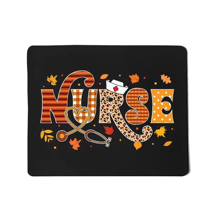 Autumn Pumpkin Nurse Life Retro Fall Thanksgiving Gift Mousepad