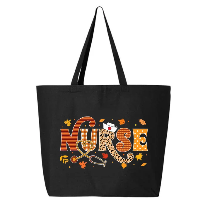 Autumn Pumpkin Nurse Life Retro Fall Thanksgiving Gift 25L Jumbo Tote