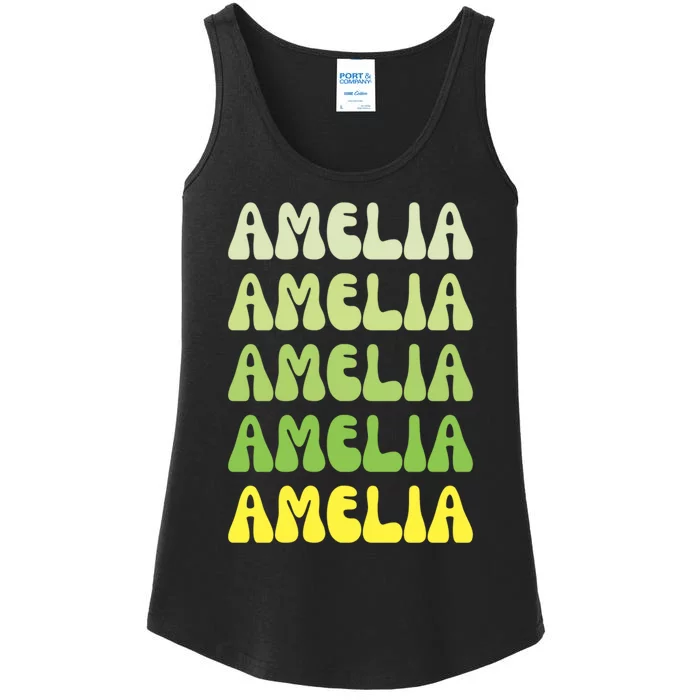 Amelia Personal Name Cute Gift Ladies Essential Tank