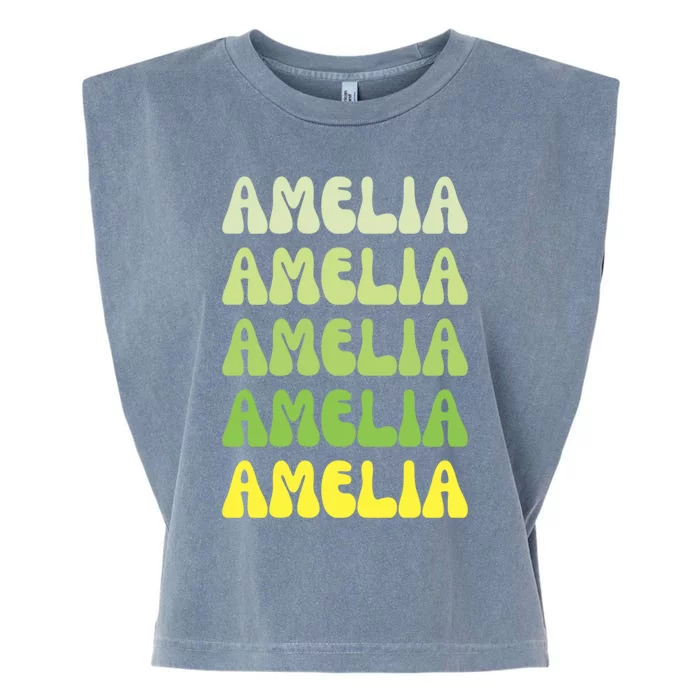 Amelia Personal Name Cute Gift Garment-Dyed Women's Muscle Tee