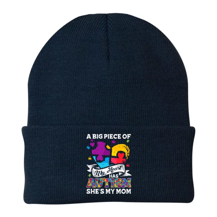 A Piece Of My Heart Has Autism My Mom Funny Gift Knit Cap Winter Beanie