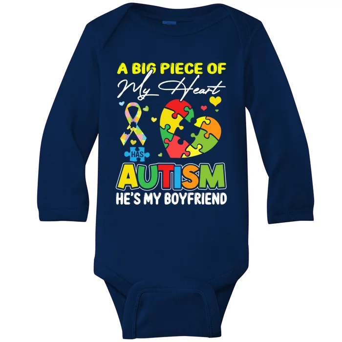 A Piece Of My Heart Has Autism My Friend Great Gift Baby Long Sleeve Bodysuit