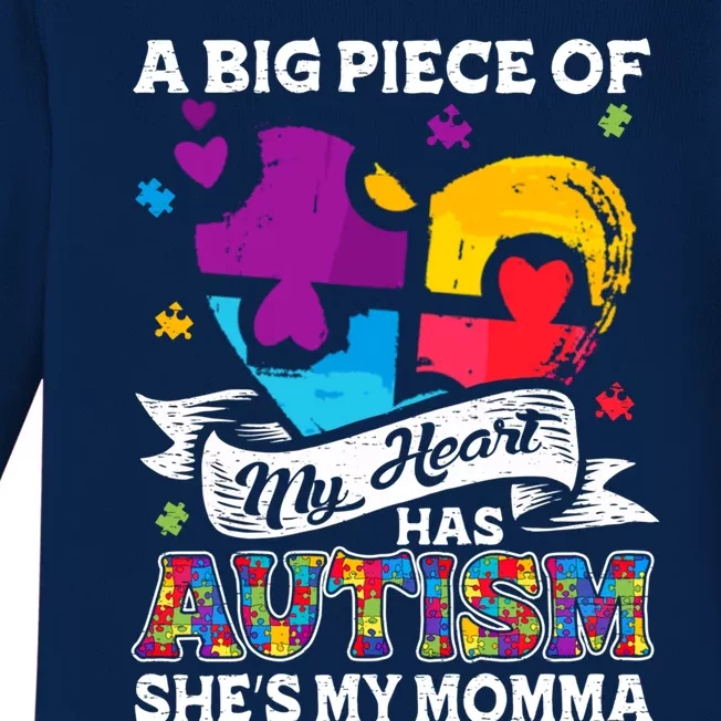 A Piece Of My Heart Has Autism My Momma Gift Baby Long Sleeve Bodysuit