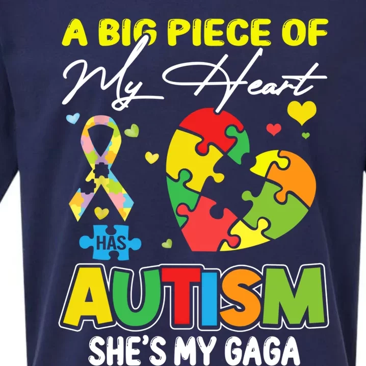 A Piece Of My Heart Has Autism My Gaga Great Gift Sueded Cloud Jersey T-Shirt