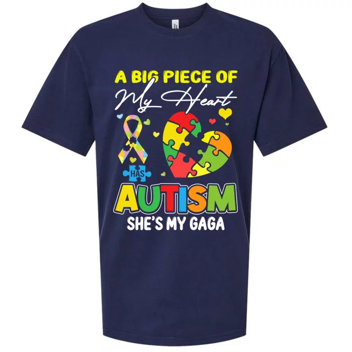 A Piece Of My Heart Has Autism My Gaga Great Gift Sueded Cloud Jersey T-Shirt