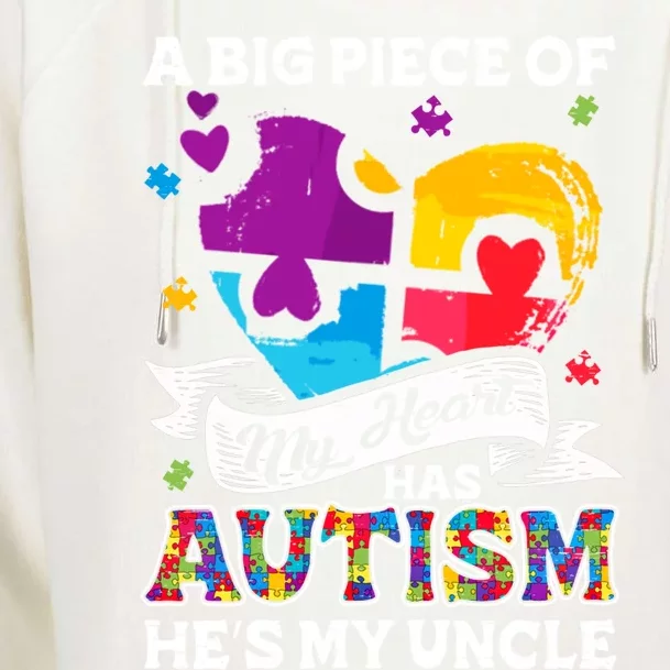 A Piece Of My Heart Has Autism My Uncle Gift Womens Funnel Neck Pullover Hood