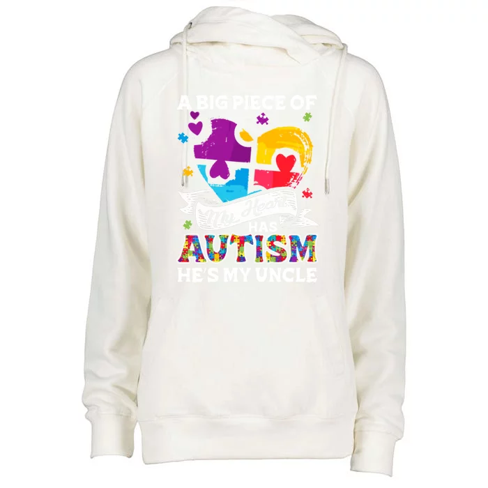 A Piece Of My Heart Has Autism My Uncle Gift Womens Funnel Neck Pullover Hood