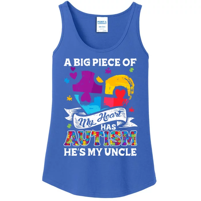 A Piece Of My Heart Has Autism My Uncle Gift Ladies Essential Tank