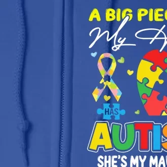 A Piece Of My Heart Has Autism My Mawmaw Gift Full Zip Hoodie