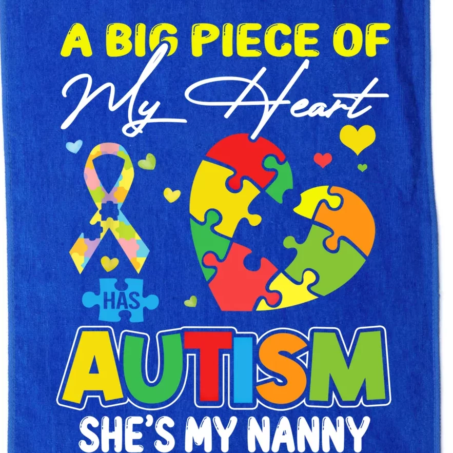 A Piece Of My Heart Has Autism My Nanny Gift Platinum Collection Golf Towel