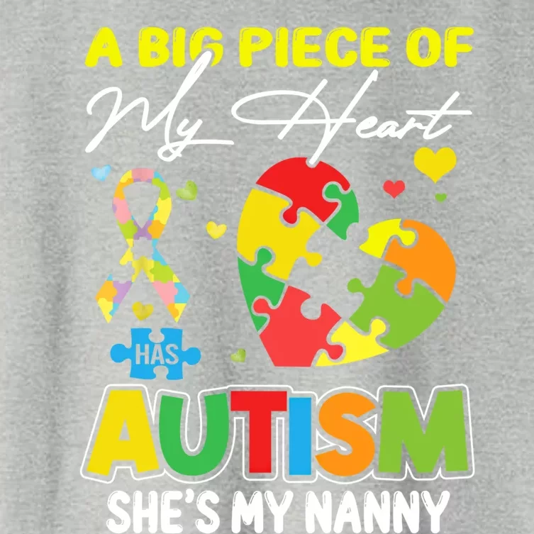 A Piece Of My Heart Has Autism My Nanny Gift Women's Crop Top Tee