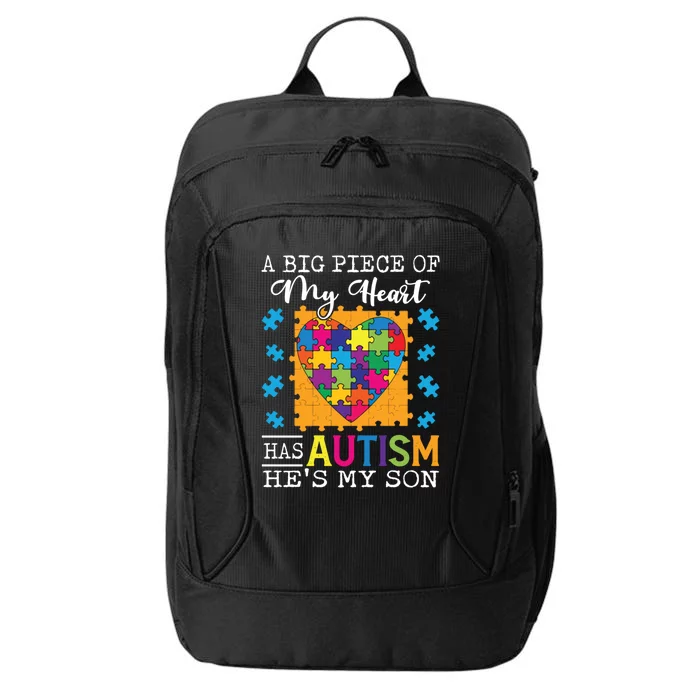 A Piece Of My Heart Has Autism My Son Gift City Backpack