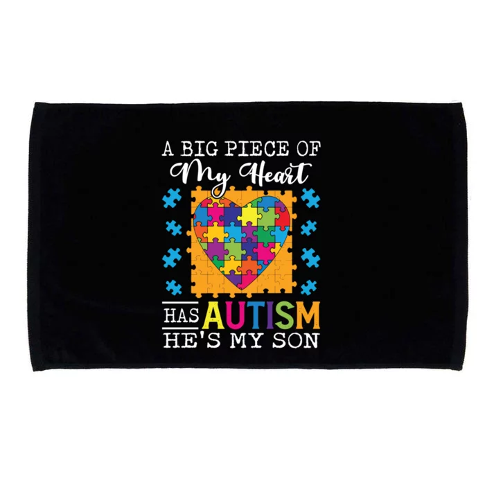 A Piece Of My Heart Has Autism My Son Gift Microfiber Hand Towel