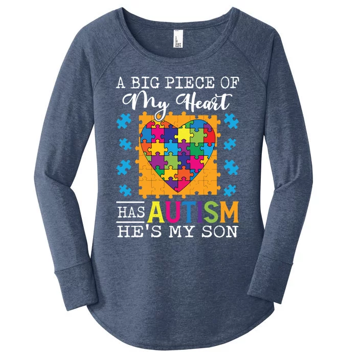 A Piece Of My Heart Has Autism My Son Gift Women's Perfect Tri Tunic Long Sleeve Shirt