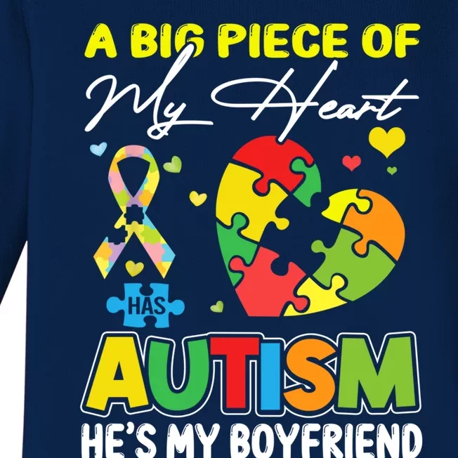 A Piece Of My Heart Has Autism My Friend Great Gift Baby Long Sleeve Bodysuit