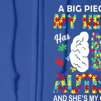 A Piece Of My Heart Has Autism My Grammy Gift Full Zip Hoodie