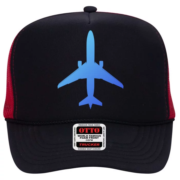 Airline Pilot Off Duty Jet Airplane Gift High Crown Mesh Trucker Hat