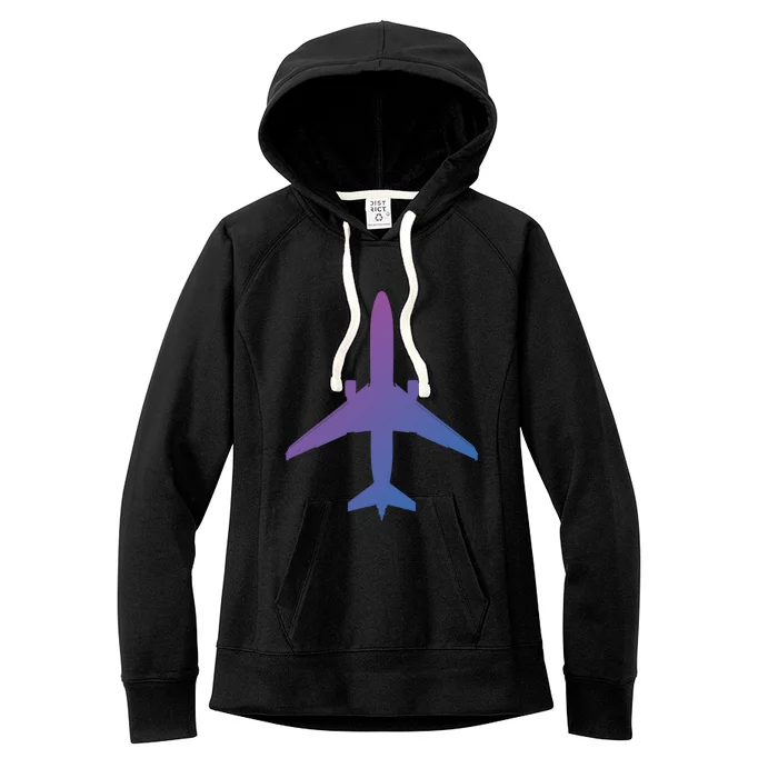 Airline Pilot Off Duty Jet Airplane Gift Women's Fleece Hoodie